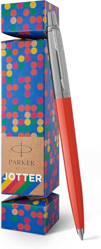 Parker Jotter Kugelschreiber, Zinnoberrot, in Weihnachtsknacker, Geschenkpackung, blaue Tinte von Newell Brands