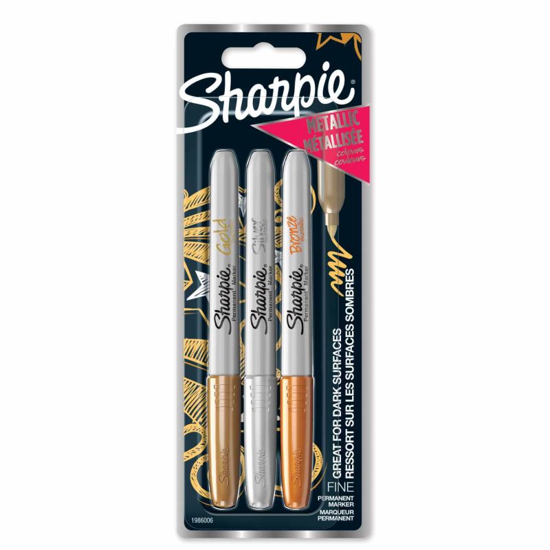 Metallic Permanentmarker gold-silber-bronze 3 Stück von Sharpie