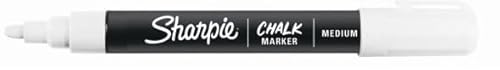 Sharpie Whiteboard-Kreide-Marker, nass abwischbar, mittlere dicke Spitzen, weiße Tinte, 1 Stück (weiß) von Newell Brands
