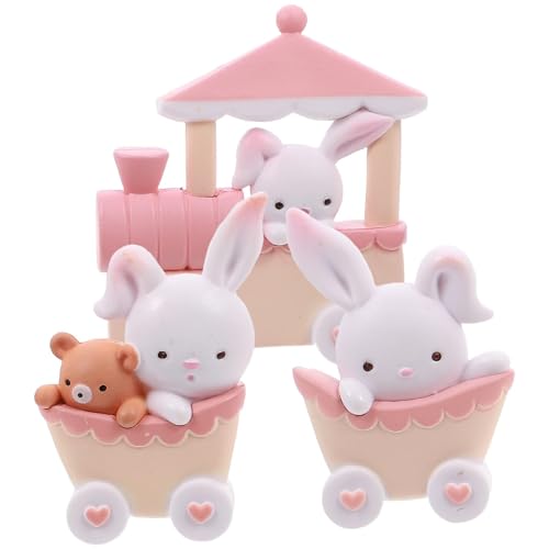 3St. Kaninchen Figur Miniature mit Mini Zug Hase Statue Kuchen Topper Tierfigur Dekofigur für Balkon Fee Garten Ornament Neujahr Geburtstag Ostern Party Tischdeko Tortendeko Rosa Weiß 3St. Kaninchen Figur Miniature mit Mini Zug Hase Statue Kuchen Topper Tierfigur Dekofigur für Balkon Fee Garten Ornament Neujahr Geburtstag Ostern Party Tischdeko Tortendeko Rosa Weiß von Newhope
