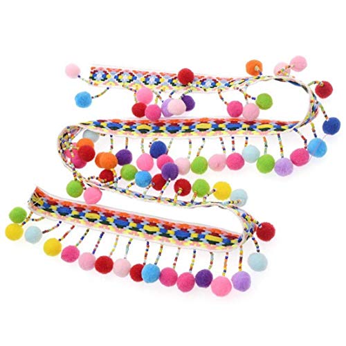 Pom Pom Ball, Fringe Trim Band Pom Pom Spitzen für Hand Crafts Kleidung Nähen Spitze-Band-Tassel-DIY Pom Pom Ball, Fringe Trim Band Pom Pom Spitzen für Hand Crafts Kleidung Nähen Spitze-Band-Tassel-DIY von Newin Star