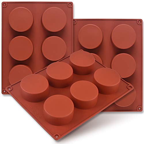 Zylinder-Silikonform, 3 Packungen 6 Mulden, 5,1 cm, runde Zylinderform für Cupcakes, handgefertigte Seifenformen, Muffins, Kuchen, Käsekuchen, Brownie, Schokoladenabdeckung Zylinder-Silikonform, 3 Packungen 6 Mulden, 5,1 cm, runde Zylinderform für Cupcakes, handgefertigte Seifenformen, Muffins, Kuchen, Käsekuchen, Brownie, Schokoladenabdeckung von Newk