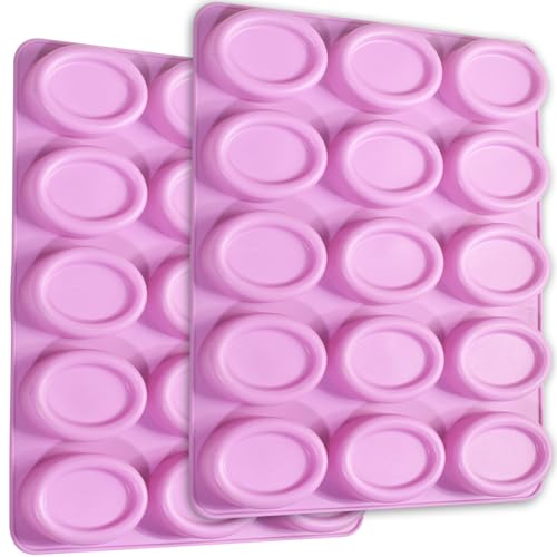 Newk Ovale Silikonform, 2 Packungen mit 12 Mulden, Antihaft-Silikonformen für Cake-Pops, Seife, Schokolade, Kekse, Badekugeln, Käsekuchen Newk Ovale Silikonform, 2 Packungen mit 12 Mulden, Antihaft-Silikonformen für Cake-Pops, Seife, Schokolade, Kekse, Badekugeln, Käsekuchen von Newk