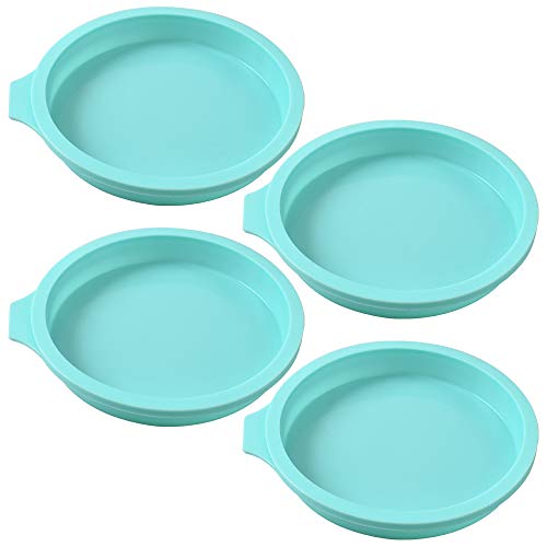 Newk Silikon Runde Kuchenform, 4 Packungen Silikonscheibe wie Form für Kuchen, Harzuntersetzer, handgemachte Seife – 6 Zoll von Newk