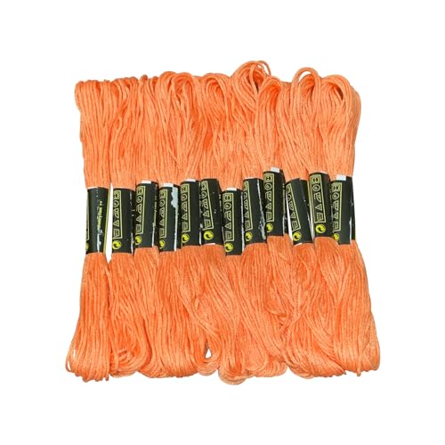 12 Knäuel Stickgarn, orangefarben, Freundschaftsarmband, Kreuzstich, Stickgarn, Armband, Bastelseide (orange) von Newkita