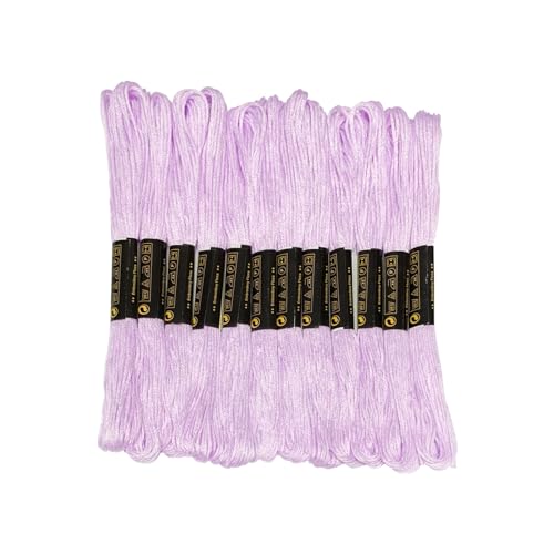 12 Knäuel Stickgarn, violett, Freundschaftsarmband, Kreuzstich, Stickgarn, für Armbänder, Bastelseide (lila) von Newkita