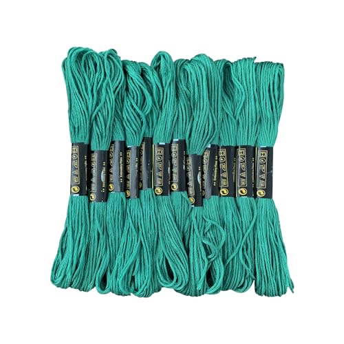 Stickgarn, Freundschaftsarmband, Kreuzstich, Stickgarn, für Armbänder, Bastelseide, 12 Knäuel, Grün, 12 Knäuel Stickgarn, Freundschaftsarmband, Kreuzstich, Stickgarn, für Armbänder, Bastelseide, 12 Knäuel, Grün, 12 Knäuel von Newkita