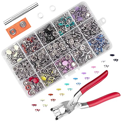 Newpop 200 kits 10mm Druckknöpfe set mit Zange, 10 Farben Druckknopf Ohne Nähen, Kleidung Nähzubehör Snaps Knöpfe für Baby Kinderbekleidung Sewing, Jacken, Jeans, Handgemaakt Taschen von Newpop