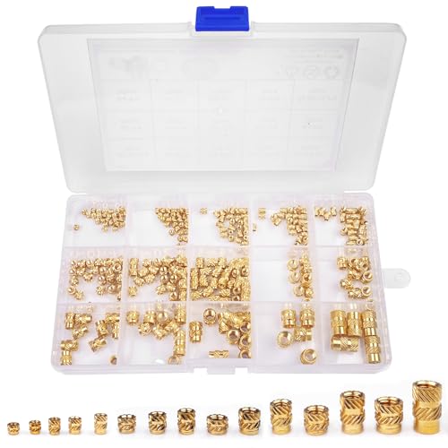 Newpop 300 Stück gewindeeinsatz, einschmelzgewinde mit Sortierbox, Messing einpressmuttern, 15 Größen threaded inserts, schmelzgewinde für 3D Druck, Loptop, Automobil, Kunststoffschale Newpop 300 Stück gewindeeinsatz, einschmelzgewinde mit Sortierbox, Messing einpressmuttern, 15 Größen threaded inserts, schmelzgewinde für 3D Druck, Loptop, Automobil, Kunststoffschale von Newpop