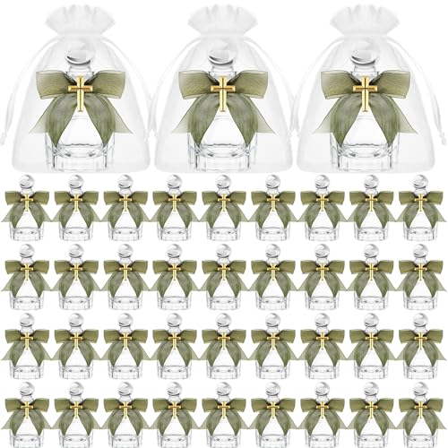 Newtay Heilige Wasserflaschen, katholische Glas-Taufgeschenke für Gäste, christlicher Wasserbehälter mit Kreuz, Organza-Beutel, Schleife für Heilige Kommunion, Kirche, Hochzeit, Taufe, Salbeigrün, 48 Newtay Heilige Wasserflaschen, katholische Glas-Taufgeschenke für Gäste, christlicher Wasserbehälter mit Kreuz, Organza-Beutel, Schleife für Heilige Kommunion, Kirche, Hochzeit, Taufe, Salbeigrün, 48 von Newtay