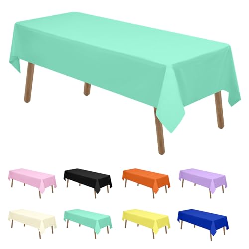 Newthinking Einweg Party Tischdecken, Rechteckig, 137 x 274 cm, 4 Stück, Kunststoff-Tischdecke für Party, Hochzeit, Grillen,Picknick, Weihnachten (Grün) von Newthinking