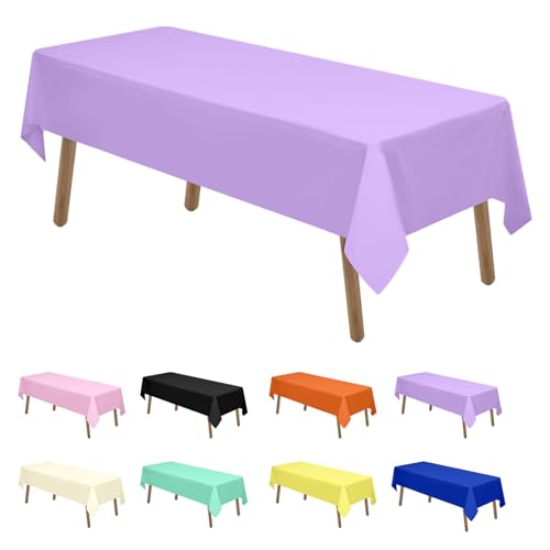 Newthinking Einweg Party Tischdecken, Rechteckig, 137 x 274 cm, 4 Stück, Kunststoff-Tischdecke für Party, Hochzeit, Grillen,Picknick, Weihnachten (lila) von Newthinking