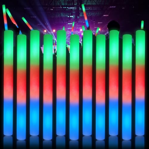 Newthinking LED-Schaumstoff-Leuchtstäbe, leuchtet im Dunkeln, leuchtende Schaumstoffstäbe mit 3 Modi, buntes Blinken, für Hochzeit, Geburtstag, Party, 50 Stück Newthinking LED-Schaumstoff-Leuchtstäbe, leuchtet im Dunkeln, leuchtende Schaumstoffstäbe mit 3 Modi, buntes Blinken, für Hochzeit, Geburtstag, Party, 50 Stück von Newthinking