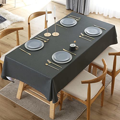 Newthinking PVC-Tischdecke, abwischbar, wasserdicht, rechteckig, abwischbar, Tischdecken für Küche, Picknick, Outdoor, Innenbereich, Dunkelgrau, 213 x 153 cm Newthinking PVC-Tischdecke, abwischbar, wasserdicht, rechteckig, abwischbar, Tischdecken für Küche, Picknick, Outdoor, Innenbereich, Dunkelgrau, 213 x 153 cm von Newthinking