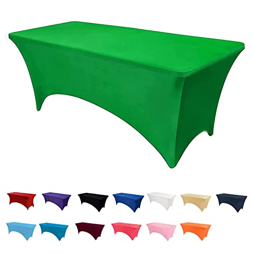 Newthinking Spandex-Tischdecke, waschbar, rechteckig, dehnbar, für Bankett, Hochzeit, Party, Urlaub, Event, 1,2 m (Grün, 1,2 m) von Newthinking
