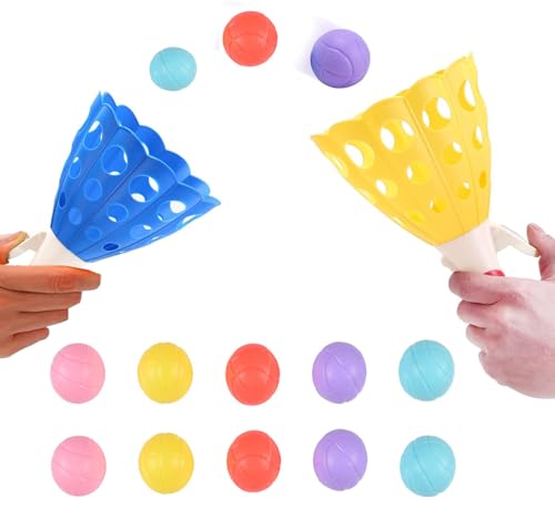 Newtic Fangball-Spiel, Kinder Indoor Sports Outdoor Fun Party Game Spielzeug, mit 2 Startkörben und 10 Bällen, 5 6 7 8 9 10 11 12 Jahre alte Jungen Mädchen, Ballspiel für Garten, Park oder Strand Newtic Fangball-Spiel, Kinder Indoor Sports Outdoor Fun Party Game Spielzeug, mit 2 Startkörben und 10 Bällen, 5 6 7 8 9 10 11 12 Jahre alte Jungen Mädchen, Ballspiel für Garten, Park oder Strand von Newtic