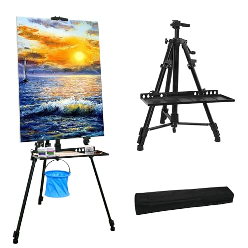 NewZeal Staffelei 50-152cm Groß Atelierstaffelei aus Aluminium Leinwand Kunst Malstaffelei Ständer mit Tragbarer Tasche Stativ für Kuntsmalerei und Werbung, Schwarz NewZeal Staffelei 50-152cm Groß Atelierstaffelei aus Aluminium Leinwand Kunst Malstaffelei Ständer mit Tragbarer Tasche Stativ für Kuntsmalerei und Werbung, Schwarz von Newzealkids