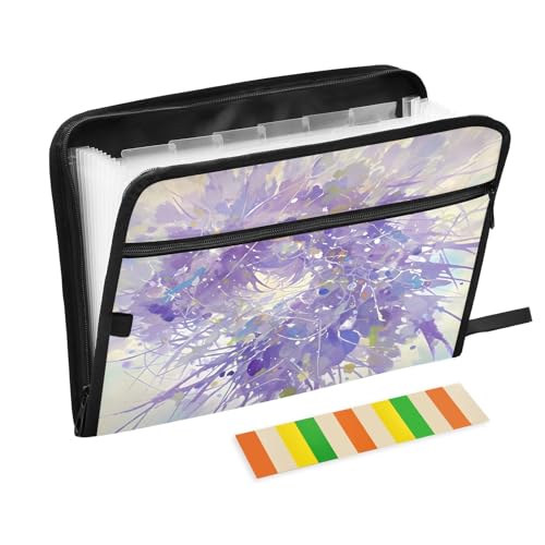 Abstrakte violette Fächermappe mit Reißverschluss, 13 Taschen, Akkordeon-Dokumenten-Organizer für Arbeit und Zuhause Abstrakte violette Fächermappe mit Reißverschluss, 13 Taschen, Akkordeon-Dokumenten-Organizer für Arbeit und Zuhause von Nexawaveo