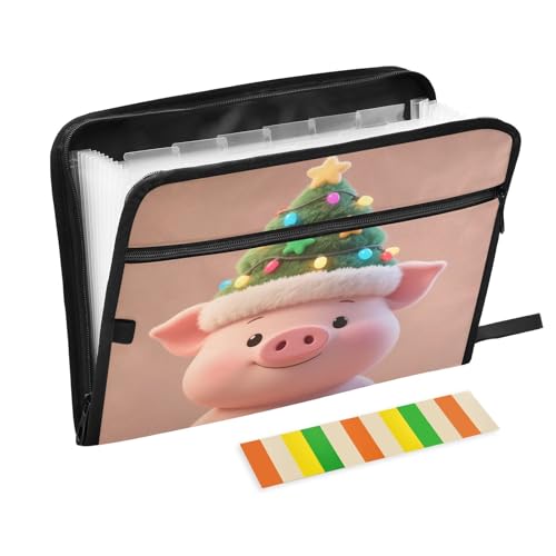 Aktenordner mit niedlichem Schwein mit Weihnachtsbaum, erweiterbarer Reißverschluss, 13 Taschen, Akkordeon-Dokumenten-Organizer für Arbeit und Zuhause Aktenordner mit niedlichem Schwein mit Weihnachtsbaum, erweiterbarer Reißverschluss, 13 Taschen, Akkordeon-Dokumenten-Organizer für Arbeit und Zuhause von Nexawaveo