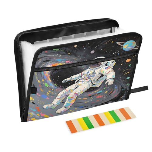 Astronaut Space Fächermappe mit 13 Fächern, A4, mit Reißverschluss, Schwarz Astronaut Space Fächermappe mit 13 Fächern, A4, mit Reißverschluss, Schwarz von Nexawaveo