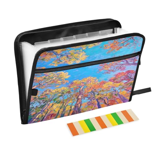 Baumüberdachung, erweiterbarer Aktenordner mit Reißverschluss, 13 Taschen, Akkordeon-Dokumenten-Organizer für Arbeit und Zuhause Baumüberdachung, erweiterbarer Aktenordner mit Reißverschluss, 13 Taschen, Akkordeon-Dokumenten-Organizer für Arbeit und Zuhause von Nexawaveo