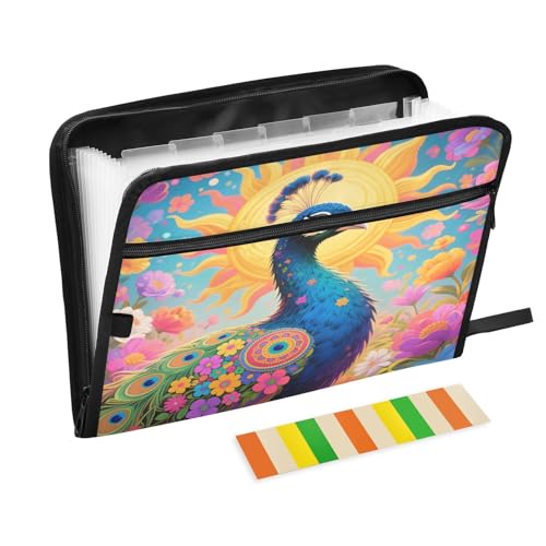 Boho Fächermappe mit 13 Fächern, mit Etiketten, A4, Dokumenten-Organizer mit Reißverschluss Boho Fächermappe mit 13 Fächern, mit Etiketten, A4, Dokumenten-Organizer mit Reißverschluss von Nexawaveo