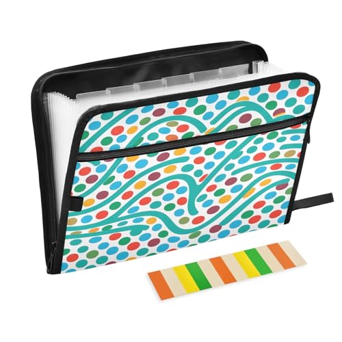 Bright Dot Maze Fächermappe mit 13 Fächern, A4, Dokumenten-Organizer mit Reißverschluss Bright Dot Maze Fächermappe mit 13 Fächern, A4, Dokumenten-Organizer mit Reißverschluss von Nexawaveo