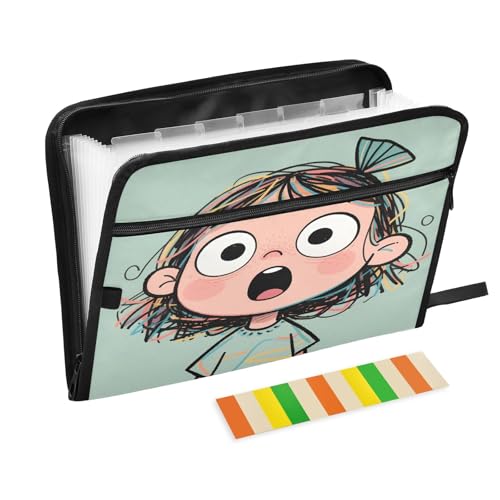 Bunte Fächermappe mit Reitern, 13 Taschen, Akkordeon-Aktenordner für Büro, Klassenzimmer von Nexawaveo