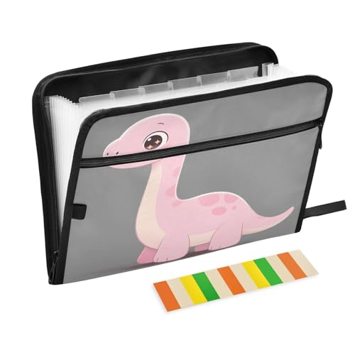 Cute Dino Fächermappe mit 13 Fächern, A4, mit Reißverschluss, Grau Cute Dino Fächermappe mit 13 Fächern, A4, mit Reißverschluss, Grau von Nexawaveo