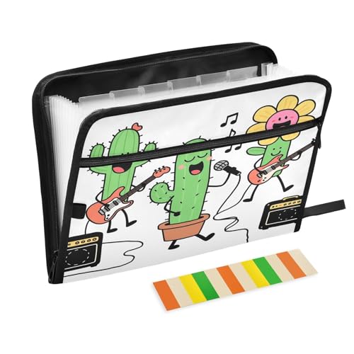 Doodle Cactus Band Fächermappe mit 13 Fächern, mit Etiketten, A4, Dokumenten-Organizer mit Reißverschluss Doodle Cactus Band Fächermappe mit 13 Fächern, mit Etiketten, A4, Dokumenten-Organizer mit Reißverschluss von Nexawaveo