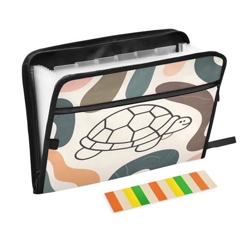 Doodle Schildkröte, bunte Fächermappe mit Reitern, 13 Taschen, Akkordeon-Aktenordner für Büro, Klassenzimmer Doodle Schildkröte, bunte Fächermappe mit Reitern, 13 Taschen, Akkordeon-Aktenordner für Büro, Klassenzimmer von Nexawaveo