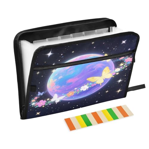 Dreamy Planet Art Fächermappe mit 13 Fächern und Etiketten, A4, Dokumenten-Organizer mit Reißverschluss Dreamy Planet Art Fächermappe mit 13 Fächern und Etiketten, A4, Dokumenten-Organizer mit Reißverschluss von Nexawaveo