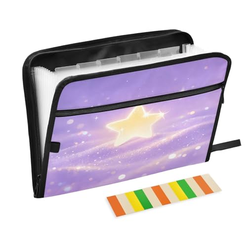 Dreamy Star Glow Fächermappe mit 13 Fächern und Etiketten, A4, Dokumenten-Organizer mit Reißverschluss Dreamy Star Glow Fächermappe mit 13 Fächern und Etiketten, A4, Dokumenten-Organizer mit Reißverschluss von Nexawaveo