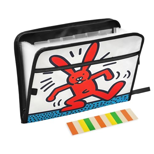 Dynamic Bunny Fächermappe mit 13 Fächern, A4, mit Reißverschluss, Weiß Dynamic Bunny Fächermappe mit 13 Fächern, A4, mit Reißverschluss, Weiß von Nexawaveo