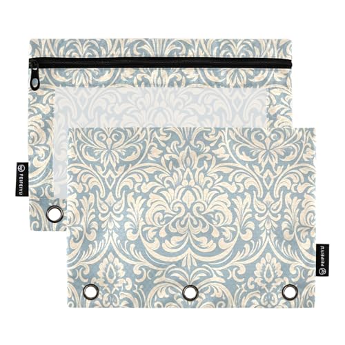 Elegantes blaues Federmäppchen-Set für 3-Ringbücher, glatter Reißverschluss mit transparentem PVC-Fenster, Federmäppchen für Schulbedarf, 2 Stück Elegantes blaues Federmäppchen-Set für 3-Ringbücher, glatter Reißverschluss mit transparentem PVC-Fenster, Federmäppchen für Schulbedarf, 2 Stück von Nexawaveo