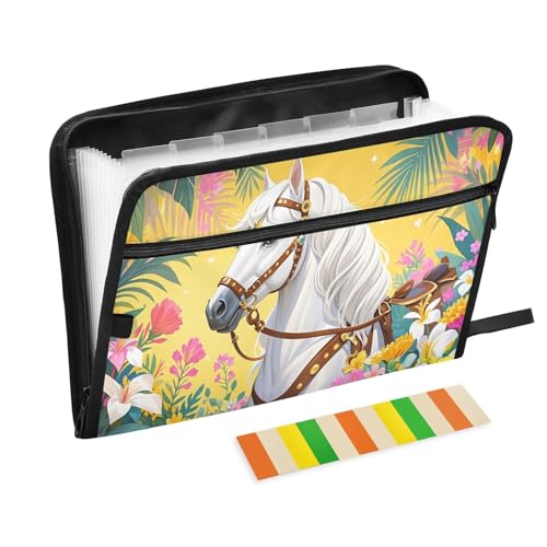 Exotic Horse Fächermappe mit 13 Fächern, A4, mit Reißverschluss, goldfarben Exotic Horse Fächermappe mit 13 Fächern, A4, mit Reißverschluss, goldfarben von Nexawaveo