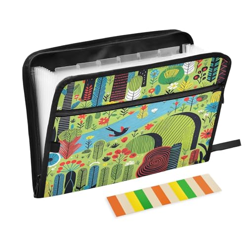 Fächermappe im Retro-Stil, Querformat, 13 Fächer, mit Etiketten, A4, Dokumenten-Organizer mit Reißverschluss Fächermappe im Retro-Stil, Querformat, 13 Fächer, mit Etiketten, A4, Dokumenten-Organizer mit Reißverschluss von Nexawaveo