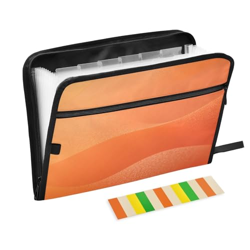 Fächermappe mit 13 Fächern, A4, mit Reißverschluss, Orange Fächermappe mit 13 Fächern, A4, mit Reißverschluss, Orange von Nexawaveo
