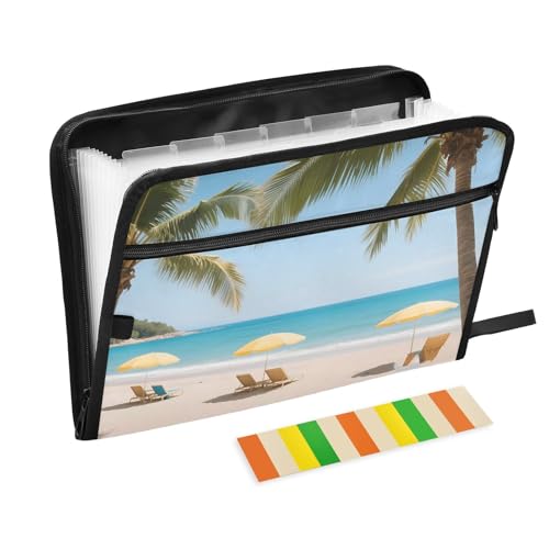 Fächermappe mit 13 Fächern, A4, mit Reißverschluss, Strandblau / Beige Fächermappe mit 13 Fächern, A4, mit Reißverschluss, Strandblau / Beige von Nexawaveo