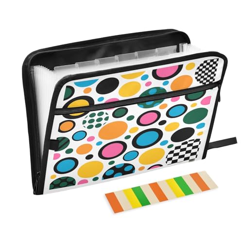 Fächermappe mit 13 Fächern, A4, mit Reißverschluss, bunt von Nexawaveo