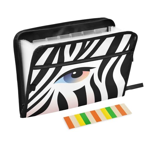 Fächermappe mit 13 Fächern, abstraktes Zebraauge, A4, Dokumenten-Organizer mit Reißverschluss Fächermappe mit 13 Fächern, abstraktes Zebraauge, A4, Dokumenten-Organizer mit Reißverschluss von Nexawaveo