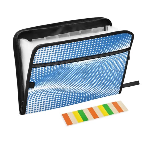 Fächermappe mit 13 Fächern, mit Etiketten, A4, mit Reißverschluss, gepunktet, Blau Fächermappe mit 13 Fächern, mit Etiketten, A4, mit Reißverschluss, gepunktet, Blau von Nexawaveo