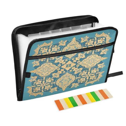 Fächermappe mit 13 Fächern, mit Etiketten, A4, mit Reißverschluss, quadratisch, Blau Fächermappe mit 13 Fächern, mit Etiketten, A4, mit Reißverschluss, quadratisch, Blau von Nexawaveo