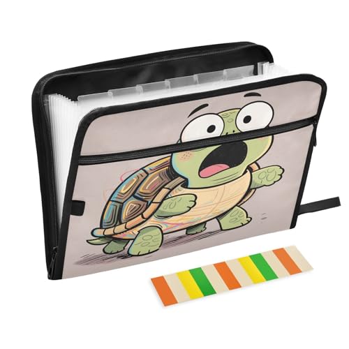 Fächermappe mit Reitern, 13 Fächern, Akkordeon-Aktenordner für Büro, Klassenzimmer, Motiv: niedliche Schildkröte, Grau Fächermappe mit Reitern, 13 Fächern, Akkordeon-Aktenordner für Büro, Klassenzimmer, Motiv: niedliche Schildkröte, Grau von Nexawaveo