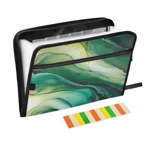 Fluid Art Fächermappe mit 13 Fächern, A4, mit Reißverschluss, Grün Fluid Art Fächermappe mit 13 Fächern, A4, mit Reißverschluss, Grün von Nexawaveo