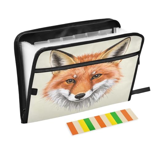 Fox Head Akkordeon-Aktenordner mit 13 Fächern, erweiterbar, mit Etiketten, Rechnungen, Quittungen, Dokumentenhalter Fox Head Akkordeon-Aktenordner mit 13 Fächern, erweiterbar, mit Etiketten, Rechnungen, Quittungen, Dokumentenhalter von Nexawaveo