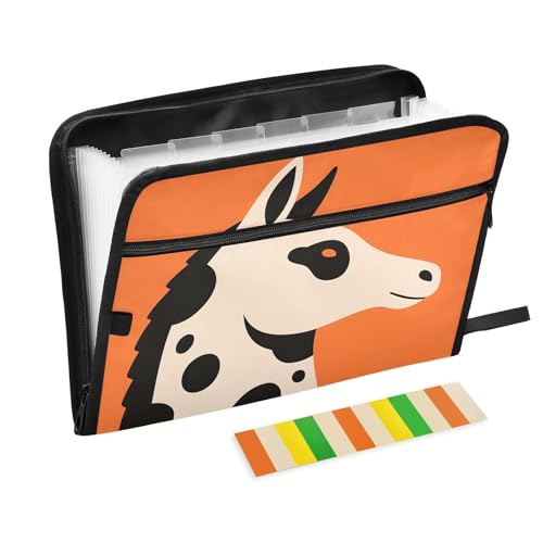 Funny Horse Akkordeon-Aktenordner, 13 Fächer, erweiterbar, mit Etiketten, Rechnungen, Quittungen, Dokumentenhalter, Orange Funny Horse Akkordeon-Aktenordner, 13 Fächer, erweiterbar, mit Etiketten, Rechnungen, Quittungen, Dokumentenhalter, Orange von Nexawaveo