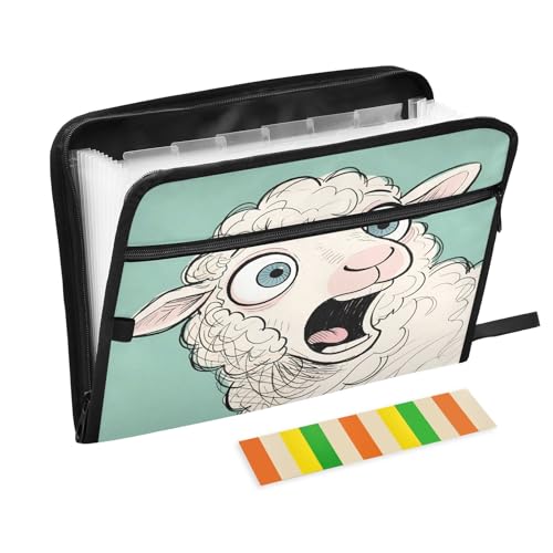 Funny Lamb Fächermappe mit Reitern, 13 Taschen, Akkordeon-Aktenordner für Büro, Klassenzimmer, Grün Funny Lamb Fächermappe mit Reitern, 13 Taschen, Akkordeon-Aktenordner für Büro, Klassenzimmer, Grün von Nexawaveo