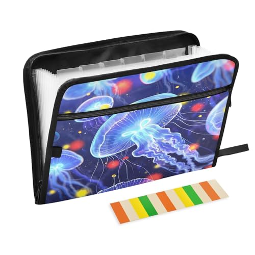 Jellyfish Akkordeon-Dokumenten-Organizer für Arbeit und Zuhause, Dunkelblau mit rotem Reißverschluss Jellyfish Akkordeon-Dokumenten-Organizer für Arbeit und Zuhause, Dunkelblau mit rotem Reißverschluss von Nexawaveo