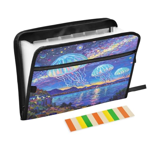 Jellyfish Over Lake at Night Expanding Zip File Folder 13 Pockets Accordion Document Organizer for Work Home Jellyfish Over Lake at Night Expanding Zip File Folder 13 Pockets Accordion Document Organizer for Work Home von Nexawaveo